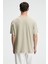 ZEST Erkek %100 Pamuk Oversize Fit Baskılı Kısa Kollu Yuvarlak Yakalı Taş Rengi T-Shirt 5