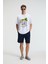 VEYRON Erkek %100 Pamuk Oversize Fit Baskılı Kısa Kollu Yuvarlak Yakalı Beyaz T-Shirt 2