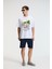 VEYRON Erkek %100 Pamuk Oversize Fit Baskılı Kısa Kollu Yuvarlak Yakalı Beyaz T-Shirt 5