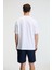 VEYRON Erkek %100 Pamuk Oversize Fit Baskılı Kısa Kollu Yuvarlak Yakalı Beyaz T-Shirt 6