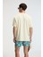 FLAVOR Erkek Oversize %100 Pamuk Baskılı Yuvarlak Yaka Sarı T-Shirt 6