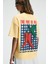 CASSIANE Kadın Bisiklet Yaka Kısa Kollu Ön Ve Arka Baskılı Regular Sarı T-Shirt 1