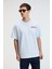 YUM Erkek Oversize Baskılı Yuvarlak Yaka Mavi T-Shirt 4