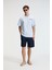 YUM Erkek Oversize Baskılı Yuvarlak Yaka Mavi T-Shirt 5