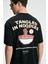 SNACK Erkek Oversize Fit %100 Pamuk Baskılı Yuvarlak Yaka Siyah T-Shirt 1