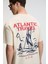 CRUNCH Erkek Oversize %100 Pamuk Baskılı Yuvarlak Yaka Vanilya T-Shirt 1