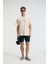 CRUNCH Erkek Oversize %100 Pamuk Baskılı Yuvarlak Yaka Vanilya T-Shirt 3
