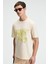 SWEET Erkek %100 Pamuk Oversize Fit Baskılı Kısa Kollu Yuvarlak Yakalı Vanilya T-Shirt 1