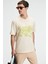 SWEET Erkek %100 Pamuk Oversize Fit Baskılı Kısa Kollu Yuvarlak Yakalı Vanilya T-Shirt 3
