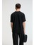 POP Erkek %100 Pamuk Oversize Fit Baskılı Kısa Kollu Yuvarlak Yakalı Siyah T-Shirt 6