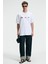 DELIGHT Erkek %100 Pamuk Oversize Fit Baskılı Kısa Kollu Yuvarlak Yakalı Beyaz T-Shirt 4
