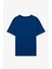 ALINE Kadın %100 organik Pamuk Derin V Yakalı Comfort Fit Petrol Mavisi T-Shirt 3