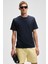 Mocassın Erkek %100 Pamuk Relaxed Fit Yuvarlak Yaka Kısa Kollu Lacivert T-shirt 1