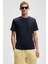 Mocassın Erkek %100 Pamuk Relaxed Fit Yuvarlak Yaka Kısa Kollu Lacivert T-shirt 3