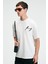 POP Erkek %100 Pamuk Oversize Fit Baskılı Kısa Kollu Yuvarlak Yakalı Ekru T-Shirt 3
