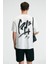 POP Erkek %100 Pamuk Oversize Fit Baskılı Kısa Kollu Yuvarlak Yakalı Ekru T-Shirt 5