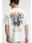 YUM Erkek Oversize Baskılı Yuvarlak Yaka Ekru T-Shirt 1