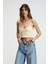 LUMINA Kadın İnce Ayar Askılı Slim Crop Sarı Atlet 1
