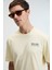 SAVOR Erkek Oversize %100 Pamuk Baskılı Yuvarlak Yaka Sarı T-Shirt 3