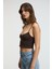 LUMINA Kadın İnce Ayar Askılı Slim Crop Kahverengi Atlet 3