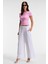 TARELIA Kadın Bisiklet Yaka Kısa Kollu Slim Pembe T-Shirt 4