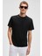 Mocassın Erkek %100 Pamuk Relaxed Fit Yuvarlak Yaka Kısa Kollu Siyah T-shirt 1