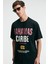 NIBBLE Erkek Oversize %100 Pamuk Baskılı Yuvarlak Yaka Siyah T-Shirt 3