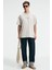 VEYRON Erkek %100 Pamuk Oversize Fit Baskılı Kısa Kollu Yuvarlak Yakalı Bej T-Shirt 4