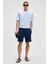 CHIC Erkek Relaxed Fit Dokulu Pamuk Kumaş Mavi T-Shirt 6