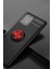 Newface Samsung Galaxy A91 / S10 Lite Kılıf Range Yüzüklü Silikon - Siyah-Kırmızı 2