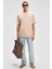 MANOL Erkek Bisiklet Yaka %100 Organik Pamuklu Oversize Fit Bej T-Shirt 3