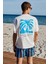 Copacabana Erkek Ön Arka Çatlayan Baskı Detaylı %100 Organik Pamuk Oversize Kısa Kollu Beyaz T-shirt 6