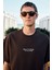 BENZO Erkek Ön Arka Baskı Detaylı %100 Organik Pamuk Oversize Kısa Kollu Koyu Kahverengi T-Shirt 5