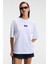 ZEYLINA Kadın %100 Pamuk Baskılı Regular Fit Kısa Kollu Bisiklet Yaka Beyaz T-Shirt 2
