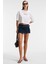 ORELZA Kadın %100 Pamuk Baskılı Yuvarlak Yaka Oversize Fit Ekru T-Shirt 3