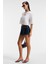 ORELZA Kadın %100 Pamuk Baskılı Yuvarlak Yaka Oversize Fit Ekru T-Shirt 5