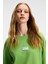 ZEYLINA Kadın %100 Pamuk Baskılı Regular Fit Kısa Kollu Bisiklet Yaka Yeşil T-Shirt 4