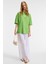 ZEYLINA Kadın %100 Pamuk Baskılı Regular Fit Kısa Kollu Bisiklet Yaka Yeşil T-Shirt 5
