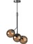 Luno 3 White Antique – Siyah Gövdeli Bal Rengi Camlı 3’lü Sarkıt Avize (60 Cm) 3