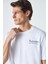 Martınellı Erkek Bisiklet Yaka Baskılı Kısa Kol Oversize Beyaz T-Shirt 5