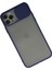 Newface iPhone 11 Pro Max Kılıf Palm Buzlu Kamera Sürgülü Silikon - Lacivert 2