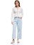 Pamuklu Düğmeli Cepli Normal Bel Crop Geniş Paça Jean Pantolon - Wide Leg Jean 1