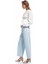 Pamuklu Düğmeli Cepli Normal Bel Crop Geniş Paça Jean Pantolon - Wide Leg Jean 2