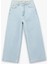 Pamuklu Düğmeli Cepli Normal Bel Crop Geniş Paça Jean Pantolon - Wide Leg Jean 4
