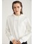 Kennedy Kadın Içi Polarlı Yumuşak Kapüşonlu Biye Detaylı Comfort Fit Ekru Sweatshirt 1