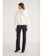 Kennedy Kadın Içi Polarlı Yumuşak Kapüşonlu Biye Detaylı Comfort Fit Ekru Sweatshirt 4