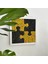 30X30 cm Puzzle Desenli Yosun Tablo | El Yapımı, Bakım Gerektirmeyen Doğal Duvar Dekoru | Sarı-Siyah Kontrastlı Bitki Sanatı 1