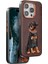 Venco iPhone 15 Pro Perma Desenli Kapak - Koyu Kahve 2