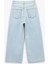 Pamuklu Düğmeli Cepli Normal Bel Crop Geniş Paça Jean Pantolon - Wide Leg Jean 5