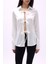 Bağlama Detay Saten Beyaz Gömlek 5